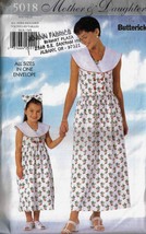 Mother &amp; Daughter DRESSES 1997 Butterick Pattern 5018 ALL SIZES UNCUT - $12.00