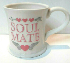 Soul Mate Pink Hearts Arrow Wings Valentine Coffee Mug by Russ Berrie - £13.58 GBP