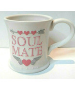 Soul Mate Pink Hearts Arrow Wings Valentine Coffee Mug by Russ Berrie - £13.80 GBP