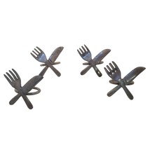 Silverware Napkin Rings Silver Plated Pier 1 Imports 1 Set of 4 Fork Knife - £9.64 GBP