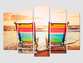 Romantic Hawaiian Sunset Canvas Art Vacation Wall Art Ocean Wall Decor Beach Pri - £39.11 GBP