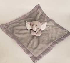 Carters Gray Elephant Plush Lovey Security Blanket Lovie Satin Trim 2020 - £7.77 GBP