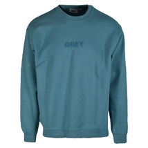 OBEY Men&#39;s Sweatshirt Deep Ocean Bold Ideals Crew Neck Long Sleeve (123) - £16.08 GBP