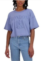 Aéropostale Womens T-Shirt Light Purple Boyfriend Crop London Crewneck C... - $691.12 MXN
