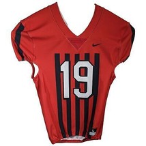 Red Football Jersey #19 Large with Black Stripes New Nike Game Day Practice - £25.76 GBP