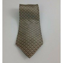 Stafford Beige Tie With Geometric Designs 100% Imprted Silk Made In U.S.A. - $12.60