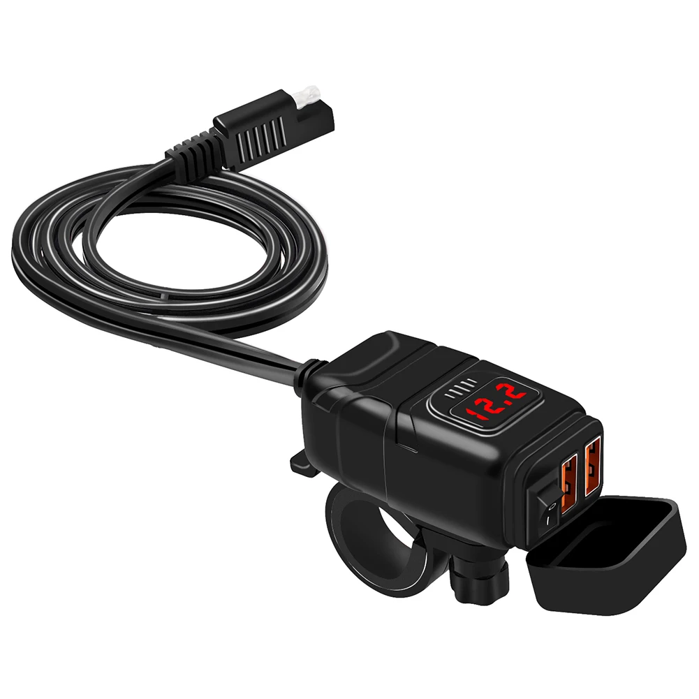 Dual Ports Adapter USB Charger with Waterproof Voltage Digital Display Motorbike - £144.34 GBP