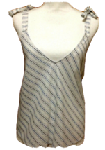 Zara Womens Sz S Small M Sexy Swing Top Blouse Stripes Linen Blend New NWT - £21.23 GBP