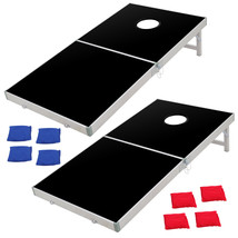 Foldable Aluminum Bean Bag Toss Cornhole Game Set Boards Tailgate Regula... - £99.28 GBP