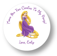 12 Tangled birthday party stickers,round,personalized,shower,tags,label,... - £9.39 GBP
