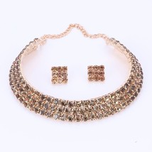 Statement Fashion Jewelry Sets For Women 2020 Vintage Collar Gold Color Crystal  - £16.62 GBP
