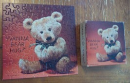 Vintage SPRINGBOK &quot;WANNA BEAR HUG?&quot; TEDDY BEAR 70 Piece MINI PUZZLE - $14.85