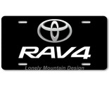 Toyota Rav 4 Inspired Art White on Black FLAT Aluminum Novelty License T... - $17.99