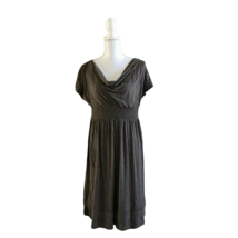 Liz Lange Women&#39;s Comfortable Maternity Dress Size L Large Brown Elastic Waist - £13.70 GBP