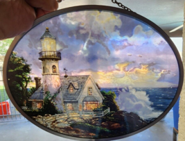 Glassmasters Stained Glass Thomas Kinkade Lighthouse Home Decor Vintage - £33.63 GBP