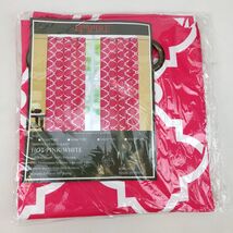 Empire Window Curtain 1 Panel 6 Grommet Got Pink/ White 38x95" New Quatr... - $18.99