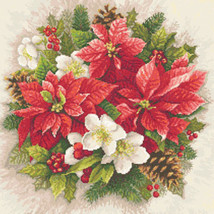 Holiday poinsetta cross stitch pattern thumb200
