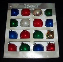16 Vintage Large Christmas Tree Mercury Glass Bulb Ornaments Red Green Blue Gold - £9.49 GBP