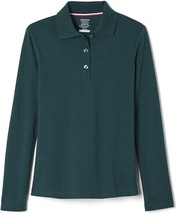 French Toast Girls Long Sleeve Picot Collar Interlock Polo Shirt HUNTER XL 14/16 - £7.87 GBP