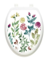 Toilet Tattoos Boho Floral Toilet Lid Cover Vinyl Cover Removable Hygienic - $23.76