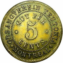 1887 Gesangverein German Club Montreal Quebec Canada Rare Breton Token Coin Mark - £121.90 GBP