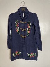 Hanna Anderson Blue sweater size X Small shawl neck toggle button - £12.30 GBP