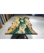 HANDI STONE Epoxy Square Table (Top and Base Both) Natural Wood Table, W... - $575.00