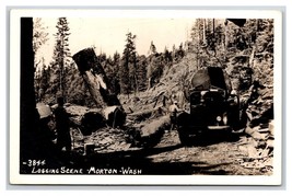 RPPC Logging Scene Morton Washington WA Ellis Photo 3844 Postcard R23 - $15.10