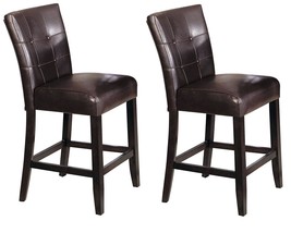 ACME Danville Counter Height Chair (Set-2) in Espresso PU &amp; Walnut - £177.79 GBP