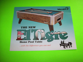Valley The New El Tigre Home Pool Tables Original Sales Flyer Vintage Retro - £12.64 GBP