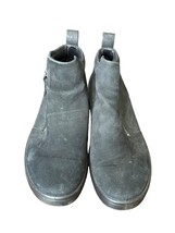 Ecco Women&#39;s Boots Soft Ankle Booties Leather Pull Tab Flat Side Zip Gra... - $29.69