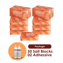 Himalayan Salt Blocks Pack of 50 With 2 Adhesive - £388.90 GBP