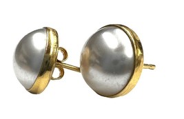 Pearl Women&#39;s Earrings 18kt Yellow Gold 412421 - £172.21 GBP