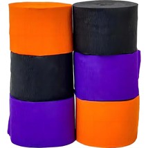 Crepe Paper Streamers, 6 Rolls 492ft Halloween Crepe Paper, Party Streamers in B - £11.00 GBP
