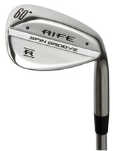 Rife Spin Groove+ 1&#39;&#39; Sur Homme Std Droit Golf Compensé 60° Lob Lw Bite Grooves - £64.68 GBP