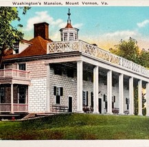 George Washington&#39;s Mansion Virginia Postcard Mount Vernon Potomac 1940s PCBG9A - $19.99