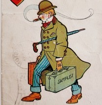 Raphael Tuck Valentine 1906 Bowler Hat Smoking Cigar Salesman Series 7 PCBG5E - £62.64 GBP