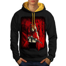 Wellcoda Girl Hunter Wild Mens Contrast Hoodie, Scary Casual Jumper - £31.46 GBP