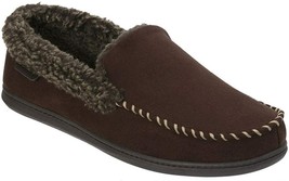 Dearfoams Microsuede Whipstitch Moccasins  Slipper -Brown, Men S (US 7-8) - £15.48 GBP