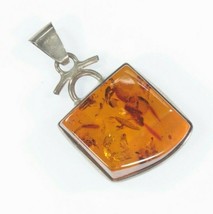 Vintage Sterling Silver Amber Pendant 11.1g - £222.38 GBP