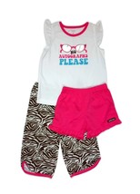 Carter&#39;s Girl&#39;s Diva 3-Piece Zebra No Autographs Please Pajama Set, Size 4 - $14.84