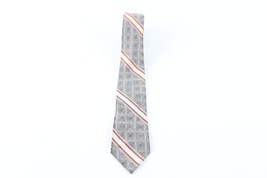 Vintage 40s 50s Rockabilly Distressed Silk Geometric Striped Neck Tie Dr... - $19.75