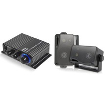Pyle Home Mini Audio Amplifier 60W Portable Dual Channel Surround Sound, Black - £82.82 GBP