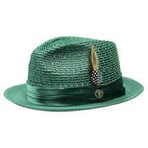 Men's Summer Spring Braid Straw style Hat by BRUNO CAPELO JULIAN JU905 Emerald image 2