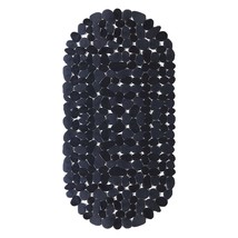 Dundee Deco Shower Mat with Suction Cups - 27&quot; x 14&quot;, Minimalist Black Waterproo - £26.34 GBP