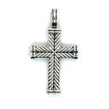 David Yurman Authentic Estate Chevron Silver Cross Pendant DY472 - £170.61 GBP