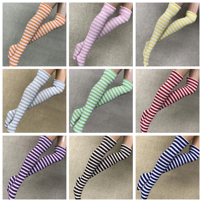 Fashion Cute Blyth Socks Stripe Stocking for Barbies, Licca, Azone, High... - $8.15+