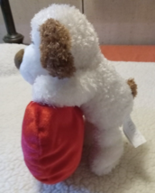 Caltoy Puppy Dog White 10&quot; Stuffed Plush Holds 8&quot; Red Plush Love  Heart - $9.49