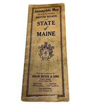 Map Maine Automobile Road 1915 Poland Spring Antique New England DWA17 - £39.04 GBP