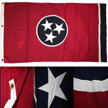 AES 5x9.5 ft Embroidered Sewn State of Tennessee TN United States USA Cotton Cas - £77.30 GBP